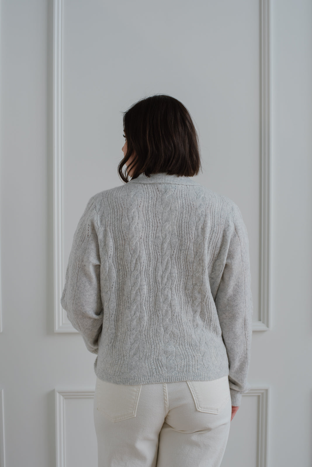 b.young | Miffa Grey Collared Cardigan