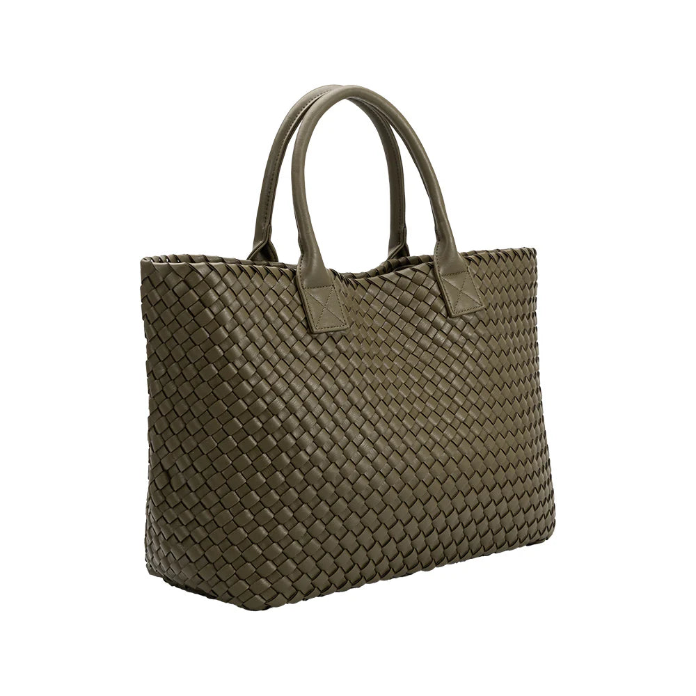 Norah Woven Tote - Olive