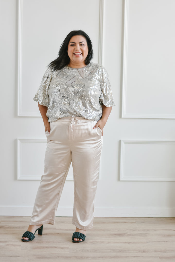 Satin Joggers - Champagne | 1XL-3XL