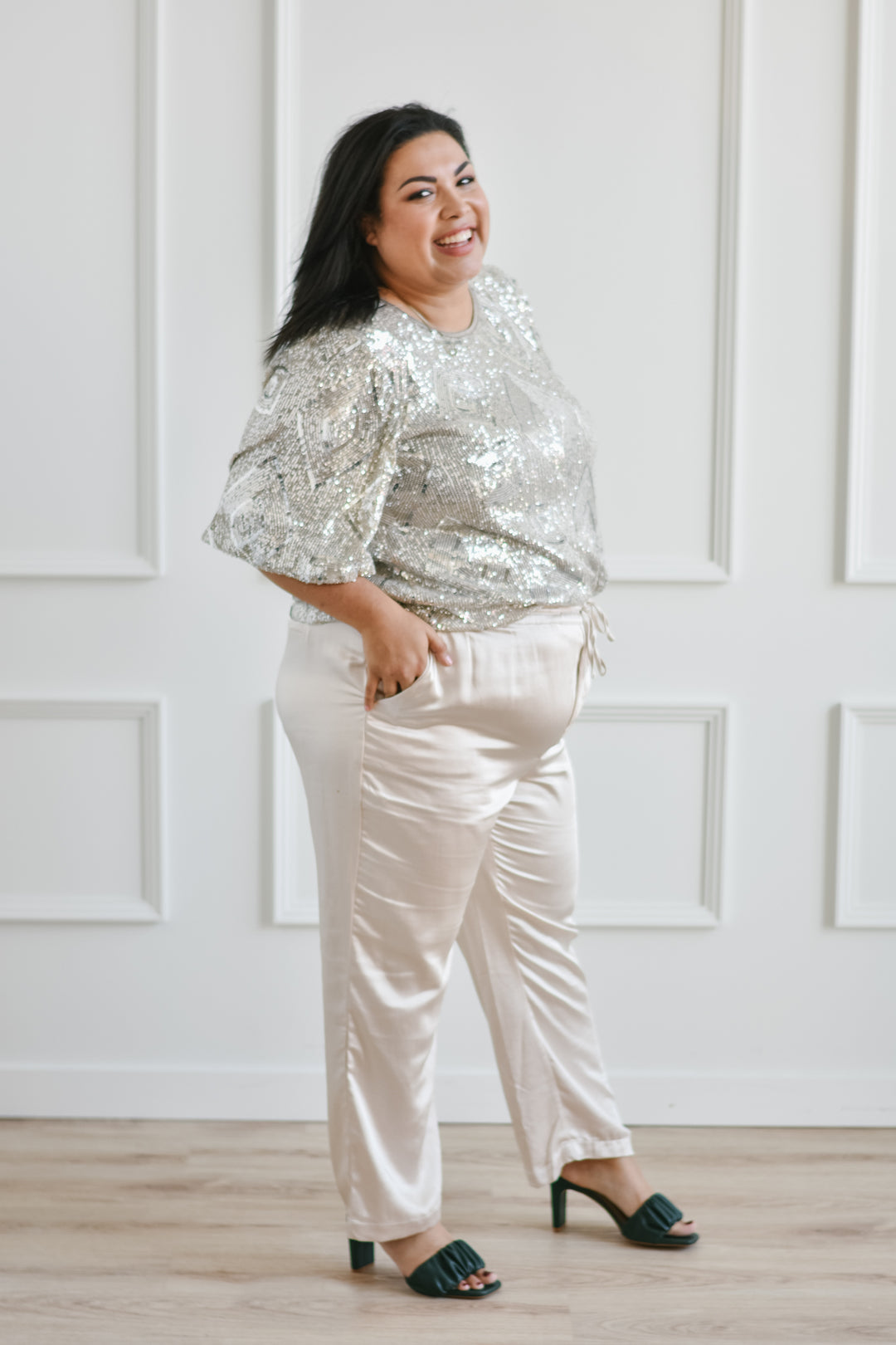 Satin Joggers - Champagne | 1XL-3XL