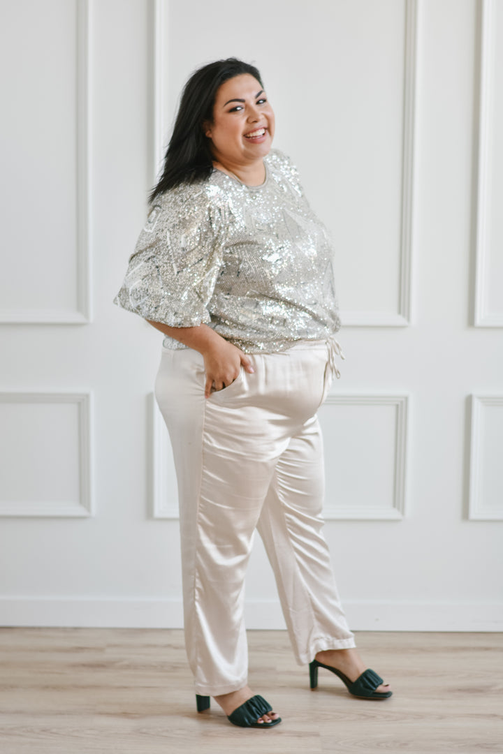 Satin Joggers - Champagne | 1XL-3XL